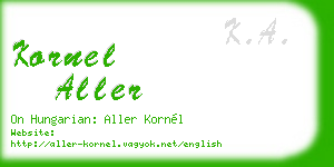 kornel aller business card